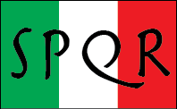 SPQR/Italian flag representing the Latin language
